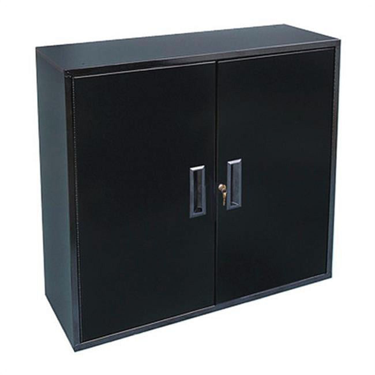 Craftline Two Door Metal Storage Utility Cabinet With Keyed Lock Black